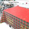 Red Plaid Disposable Christmas Tablecloth for Rectangle Party or Coffee Tables
