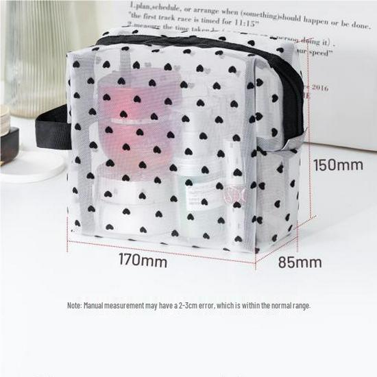 Transparent 3D Mesh Cosmetics Toiletry Bag - Large Capacity, Portable, Carry-On