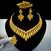 Dubai Jewelry 24k Gold Plated Bridal Jewelry Set Necklace Earrings Middle East Dubai Gold Wedding Jewelry Four-piece Set