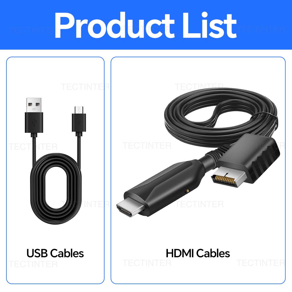 For Playstation 2 HDMI-Compatible Converter Adapter Supports for PS2/PS1 Display Modes for HDTV PC Full HD Cable Adapter