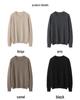 Women's 100% Pure Cashmere Round Neck Sweater - Loose Fit, Solid Color, Long Sleeve, Autumn/Winter Base Layer (170G)