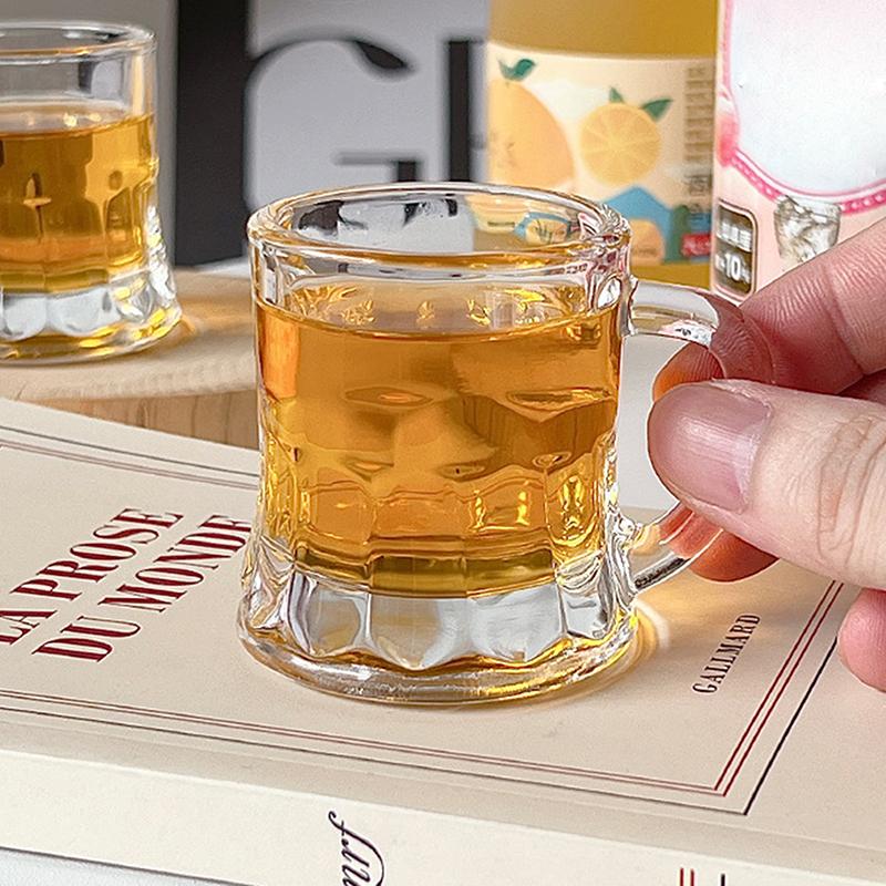 50Ml Mini Crystal Clear Beer Whiskey Glasses Durable Thickened Glasses Cute Coffee Mug Korean Sake Cups Barware Dining Bar