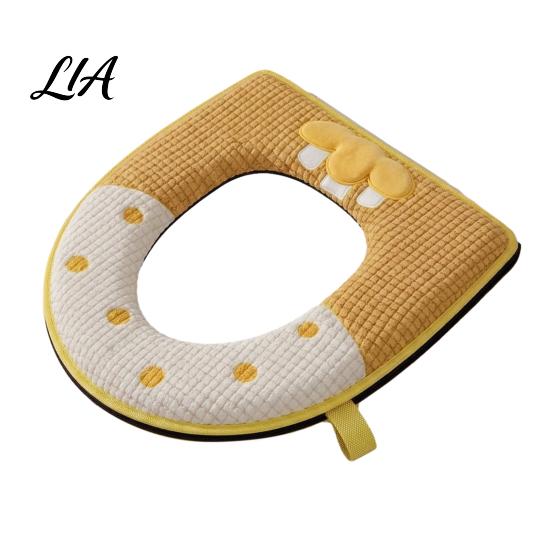 Cold Weather Toilet Seat Warmers Soft Plush Cover, Thick Washable Bathroom Pad with Zipper And Easy Handle Handle, Warm Skin-Friendly Cushion