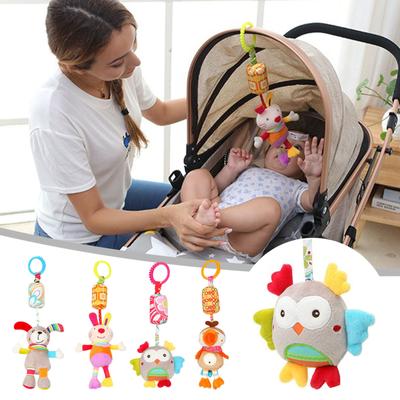 צעצוע בעלי חיים מצוירים בקטיפה לתינוק תליית עגלת תינוק תלוי רך