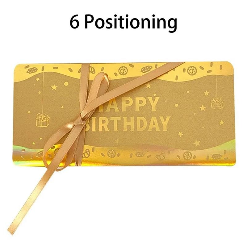 

3D Birthday Card with Money Holder | Golden Cake Design Greeting Card for Gift Giving