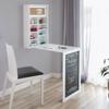 Bureau mural rabattable - CELLUSTOP - Foldee Table W - Laqué blanc - Ardoise & panneau liège - Pliable compact