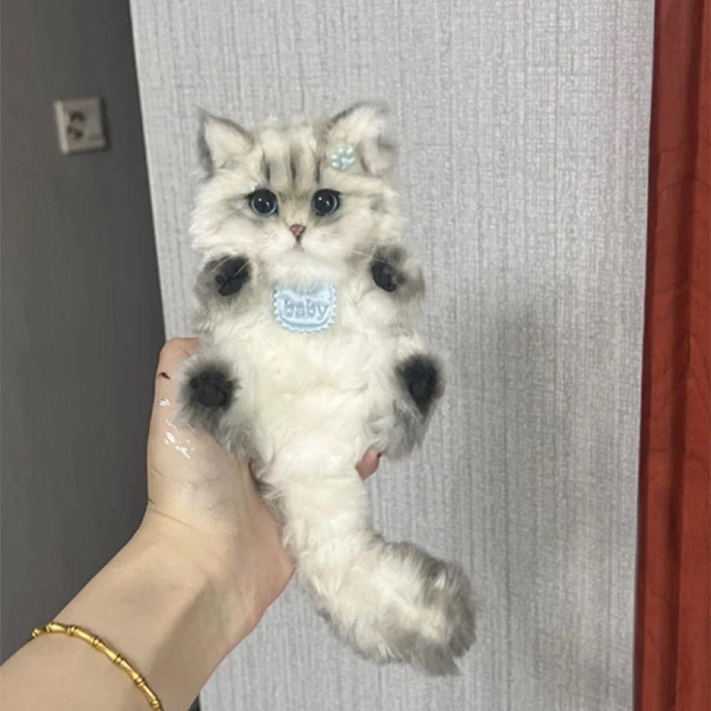 Handmade Twisty Stick Little Cat Pendant Plush Twist Bar Kitten Doll Toy DIY Material Package