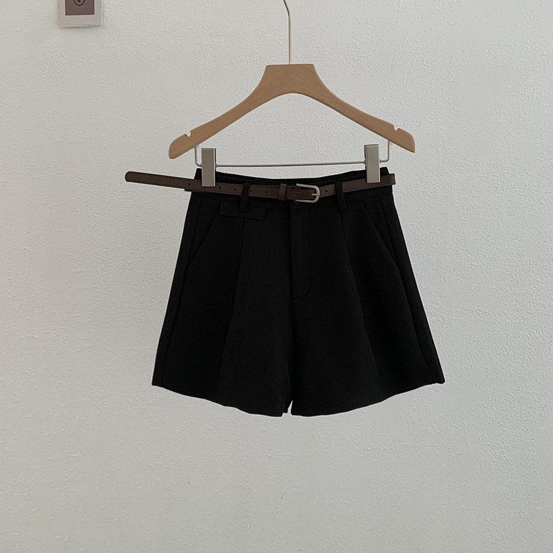 

Женские шорты повседневные А-силуэта с высокой талией короткие женские шикарные офисные женские шорты с поясом винтажные женские брюки большого размера XS чёрный