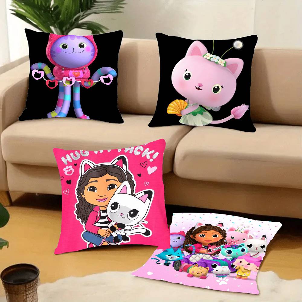 Cartoon Gabbys Mercat Cat Pillow Case Plush Fabric Soft Pillowcase Double Sided Print Cushion Cover Household Gifts
