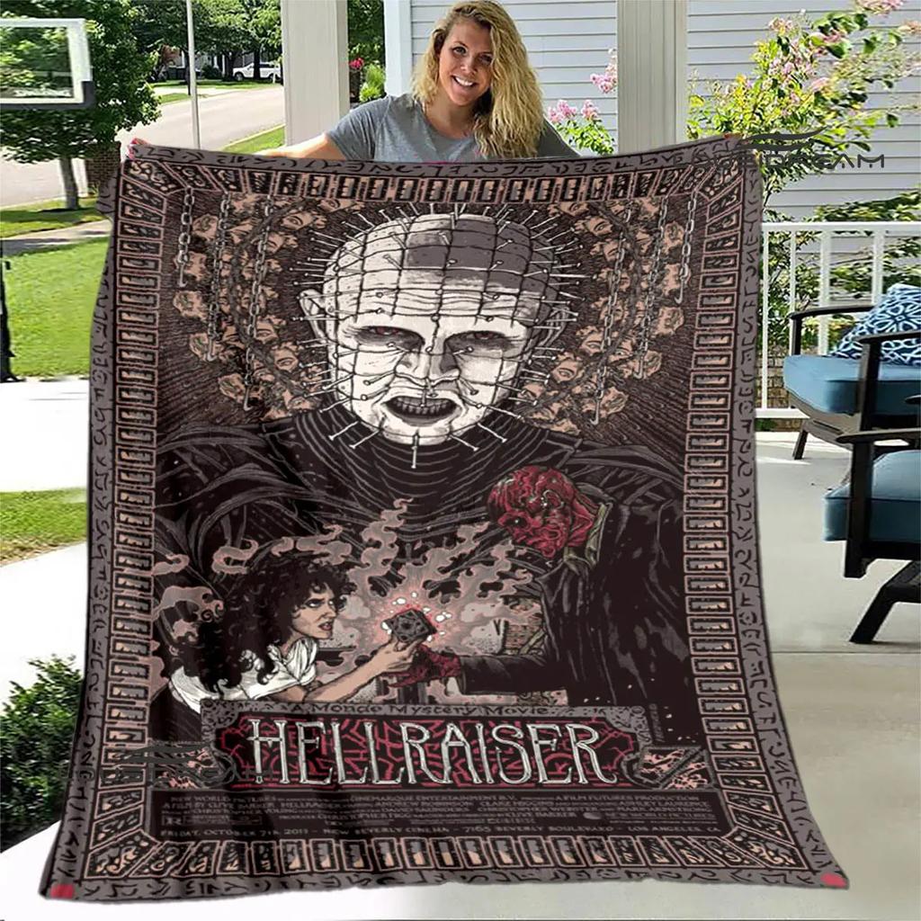 Hellraiser Horrorfilm bedruckte Decke Kinder warm schön Flanell weich und bequem Heim Reise Decke Geburtstagsgeschenk