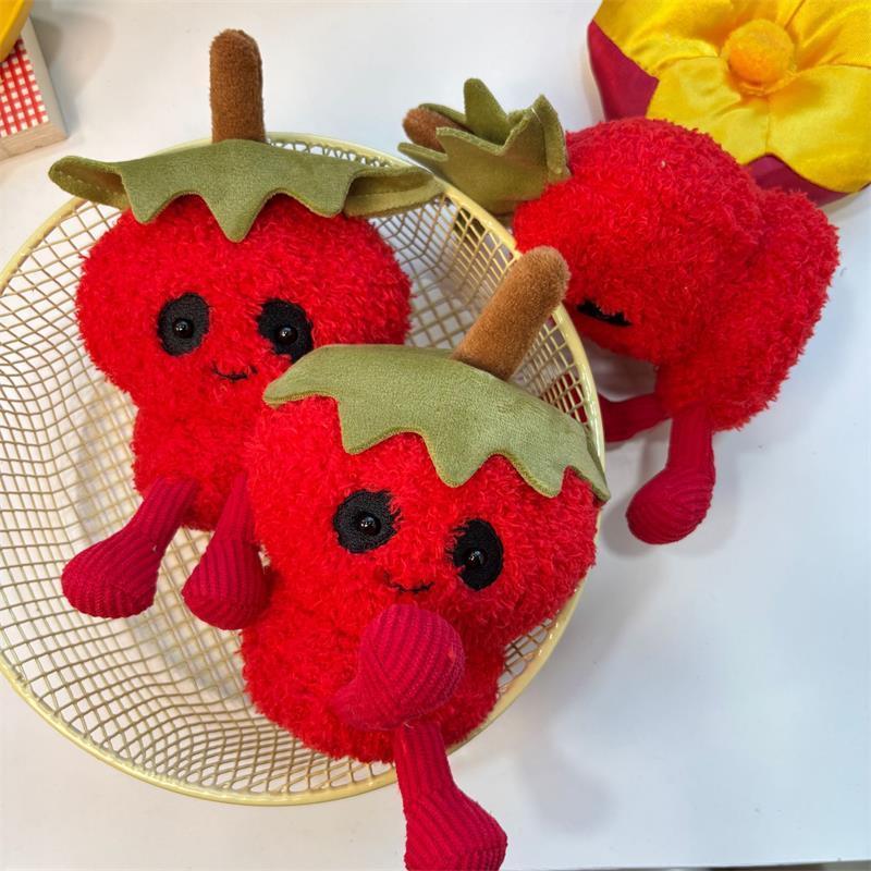 1/2 Pcs Cute Evil Tomato Plush Doll Toy Keychain Pendant Bag Hanging Decor Backpack Charm Halloween Birthday Gift Couple Keyring