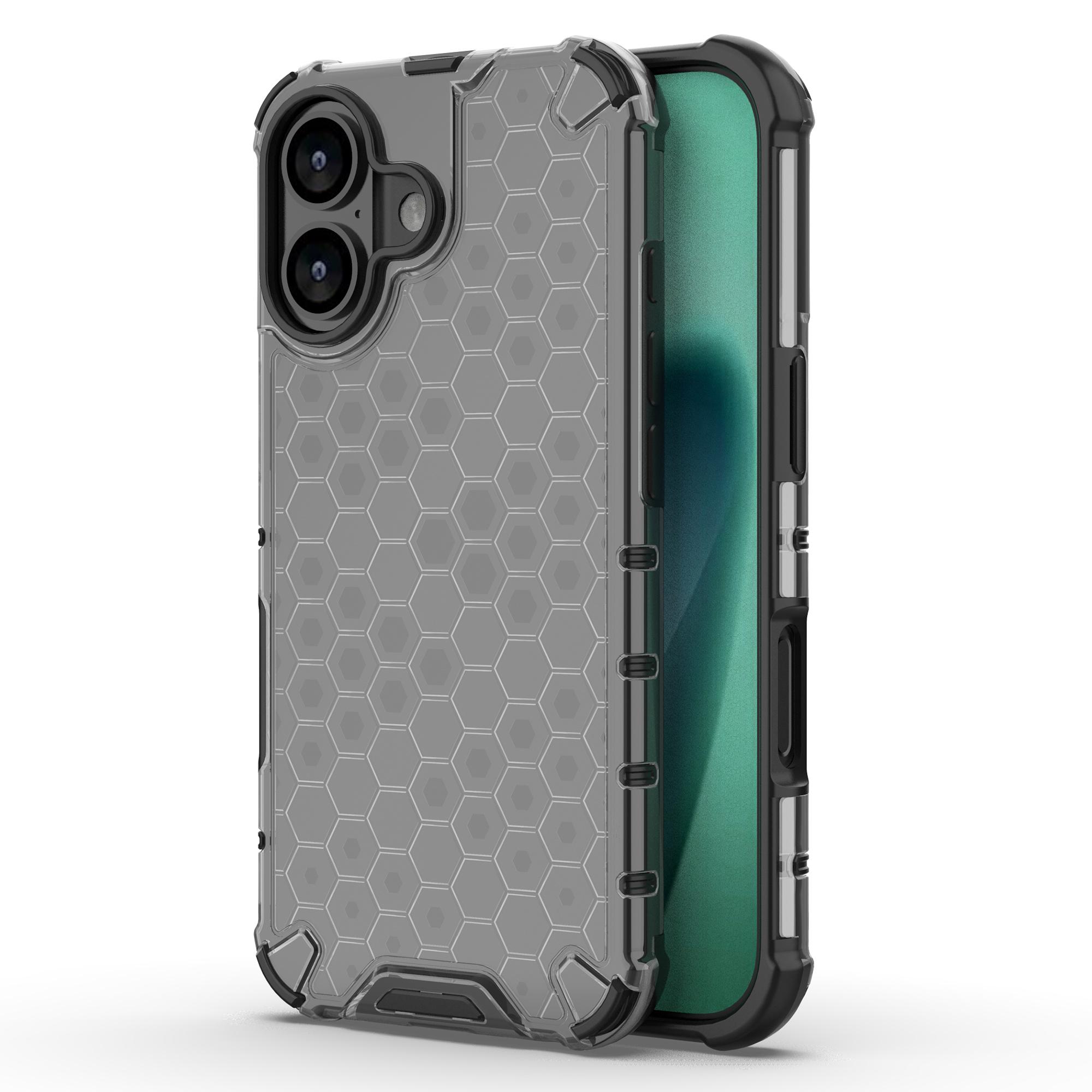 

For iPhone 17 Case Honeycomb Shape Shockproof PC+TPU Phone Cover