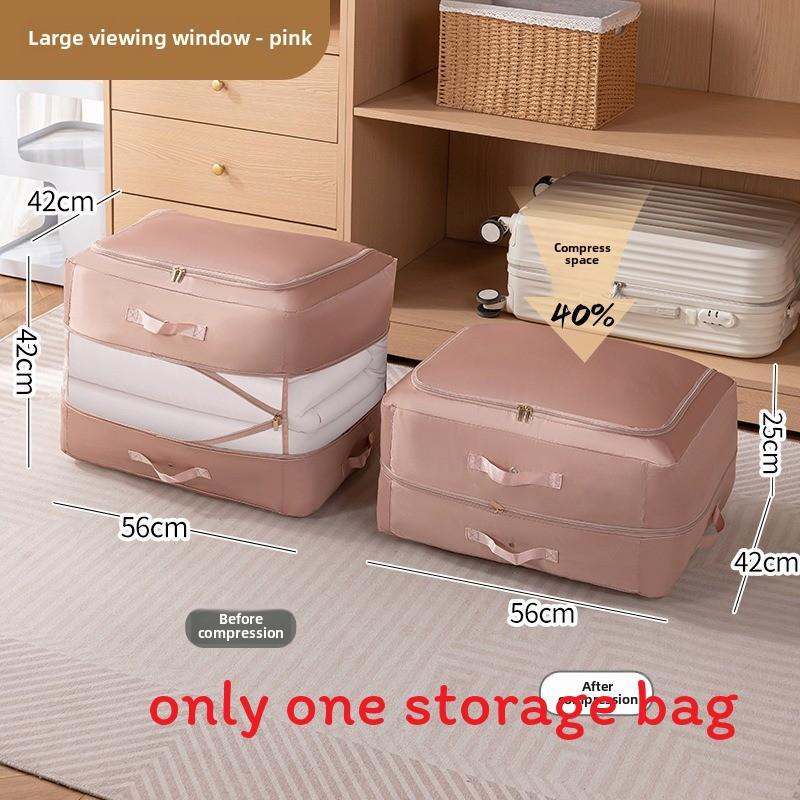 Large Compression Storage Bag With Pvc Window For Home Organization
