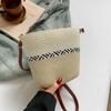 Women Summer Striped Straw Crossbody Bag Lightweight Woven Shoulder Bag for Beach and Holiday Events
