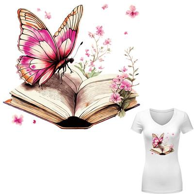 Butterfly Books Thermal Patches Clothing Thermal Press Patches Vinyl Garment Accessory New Washable Diy Heat Transfer