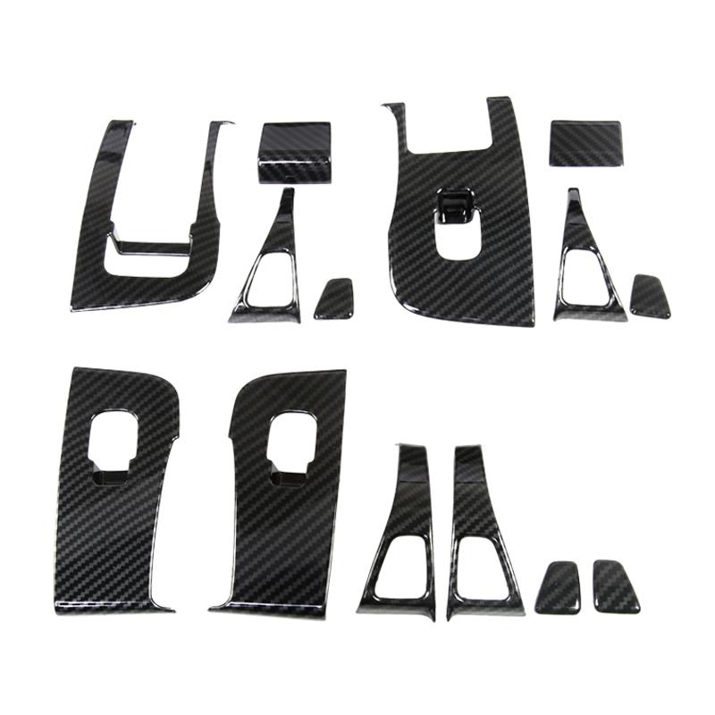 Car Window Lifter Switch Buttons Decorative Cover Trim Sticker For Tesla Model 3Carbon Fiber ABS Decoration  2017-