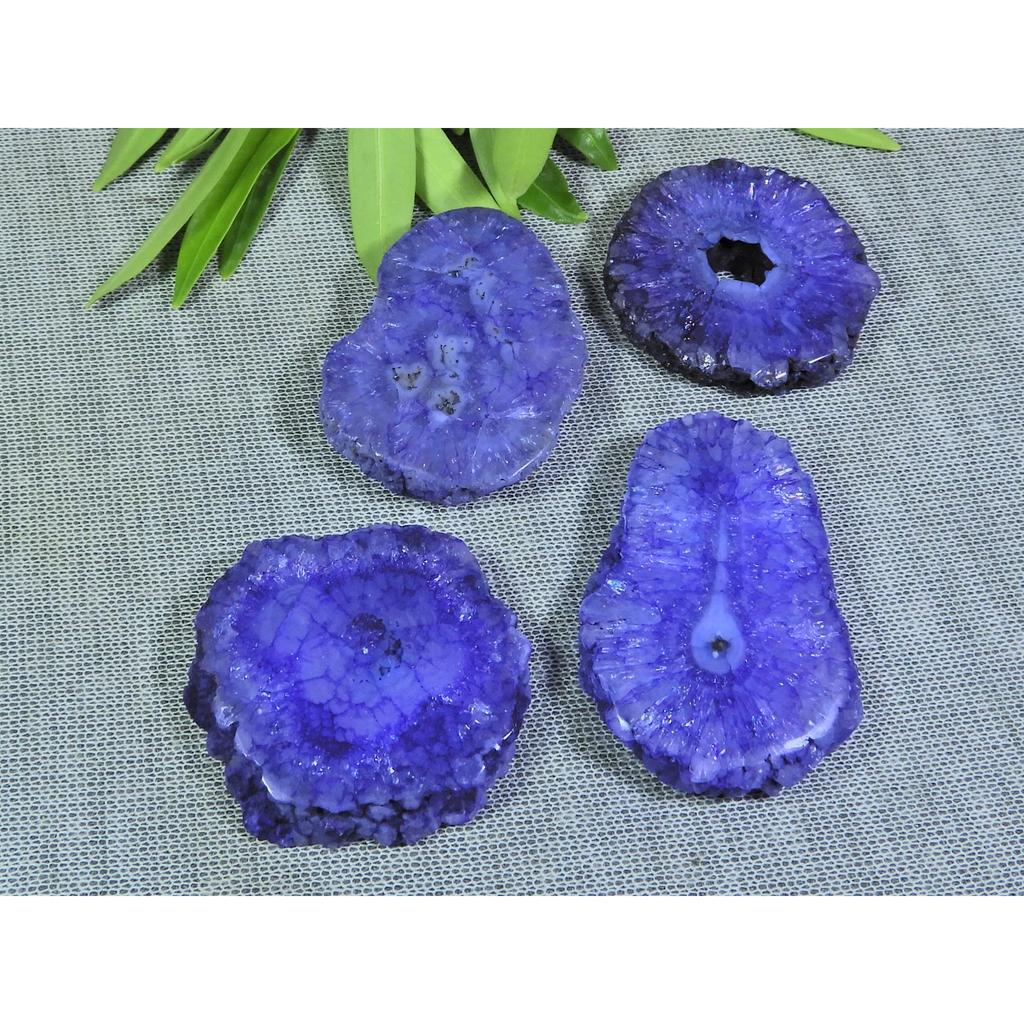 275Cts. Dyed Solar Durzy Agate 4Pcs Crystal Loose Gemstone 32X33-30X42Lot MM A-215