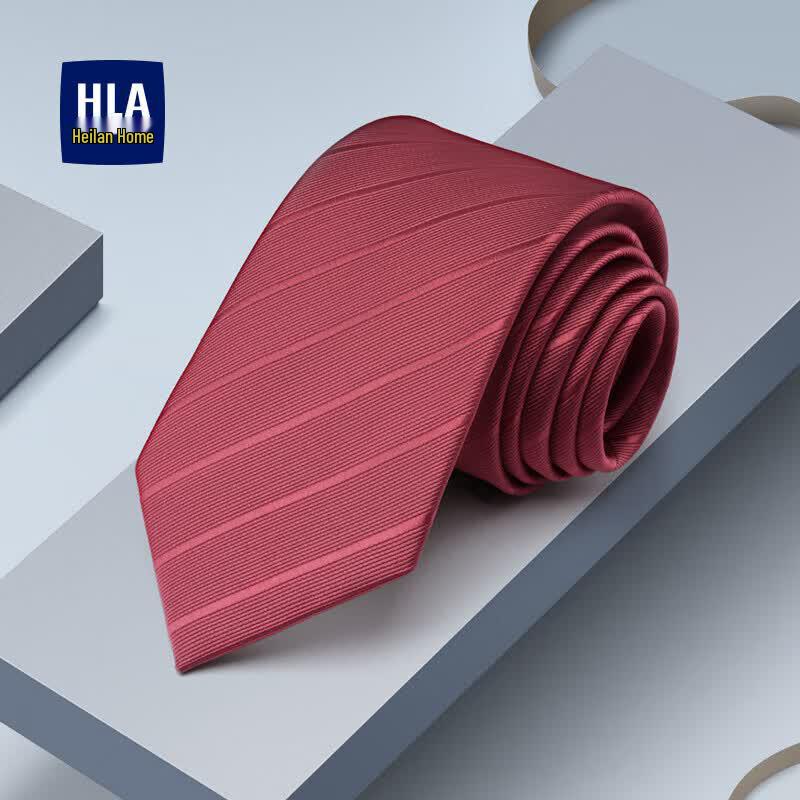 HLA Men s Red Striped Pre-tied Zipper Tie One Size
