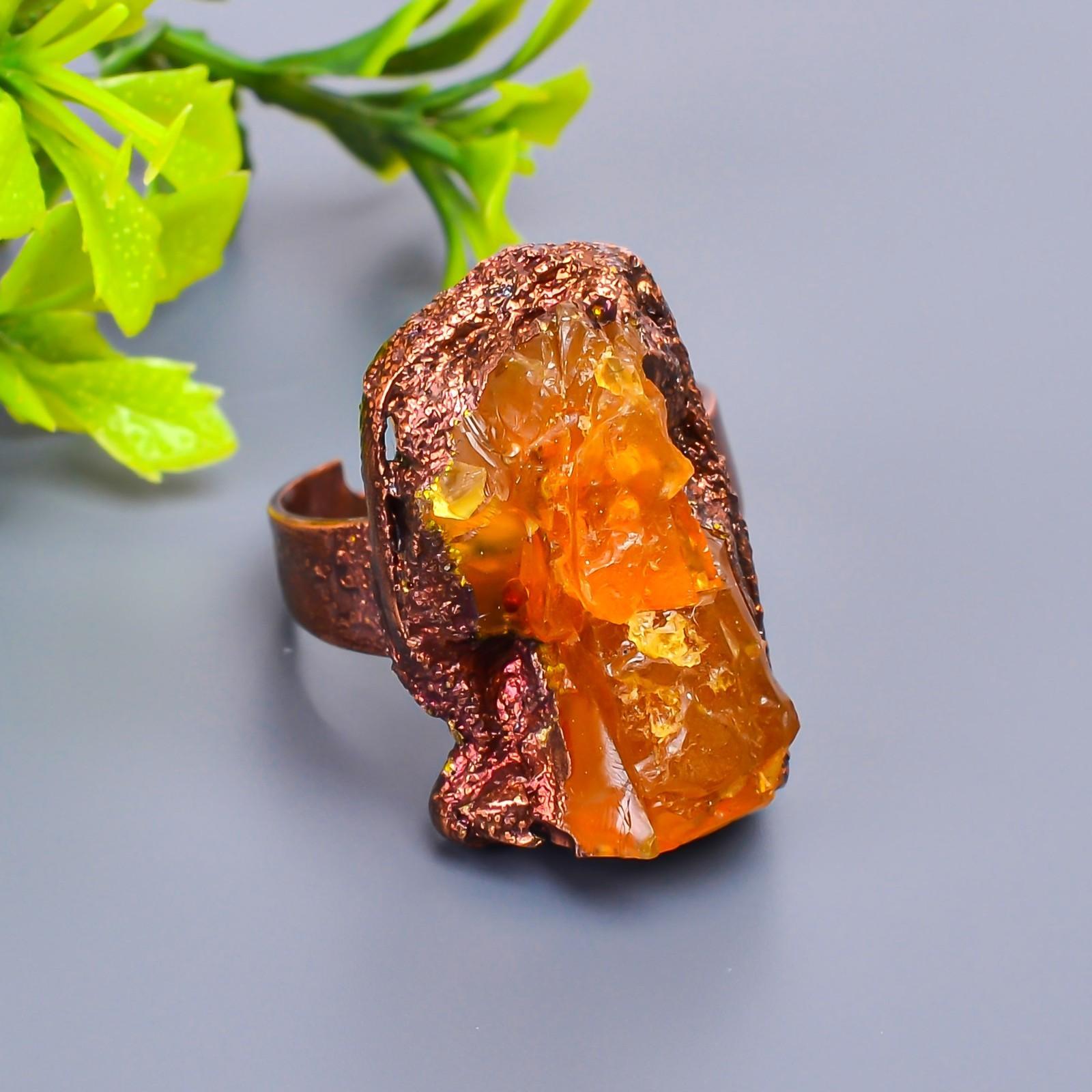 

Гессонит Гранат Необработанный Камень Подарок Маме Вечность Сестры День Модное Кольцо Медь V-11