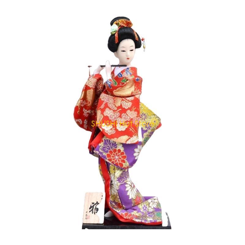 Exquisites 30cm Japanese Kimono Dolls Handcraft Japanese Geisha Dolls Folk for Cultural Enthusiasts Unique Gift Seekers D57B
