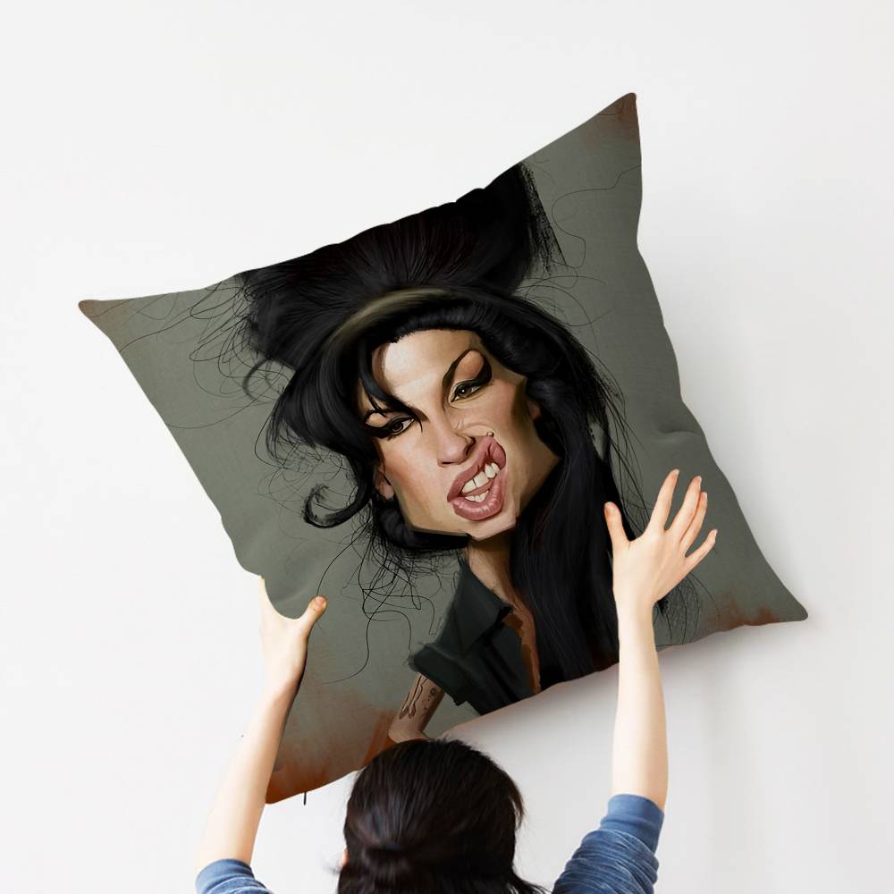 Famous Music Singer Amy Winehouse Pillow Anime Pillow Sofa Bed Head Pillow Cover Cushion Cover 45x45 cm Fashion