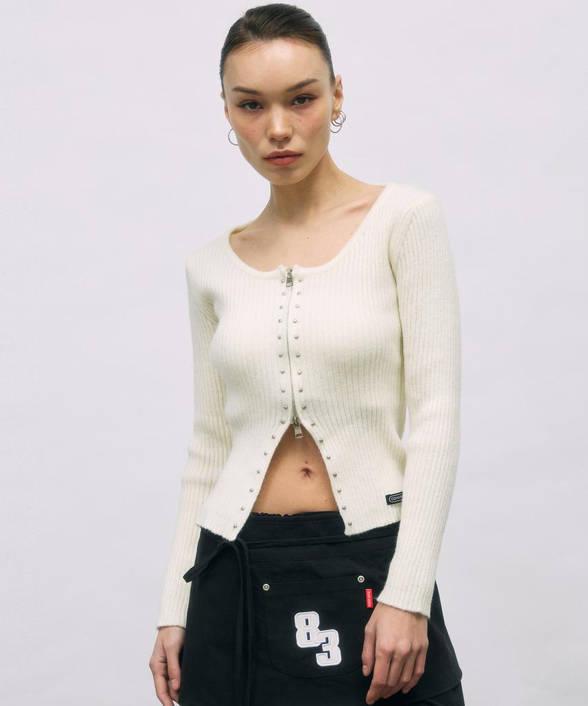 Ooh-Ahh V-Line Cardigan (Cream)