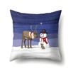 Christmas Snowman Printed Sofa Decorative Cushion Cover Pillow Pillowcase Polyester Throw Pillow Home Decor Pillowcover