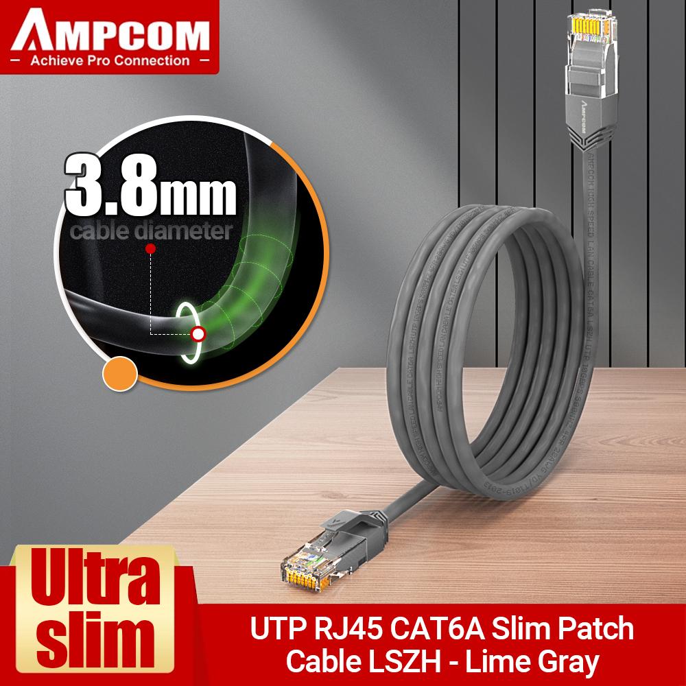 

AMPCOM Ethernet Cable, CAT6A Ultra Thin RJ45 Lan Cable UTP RJ 45 Networking Cable Patch Cord for Desktop Computers Modem Router 0.5m