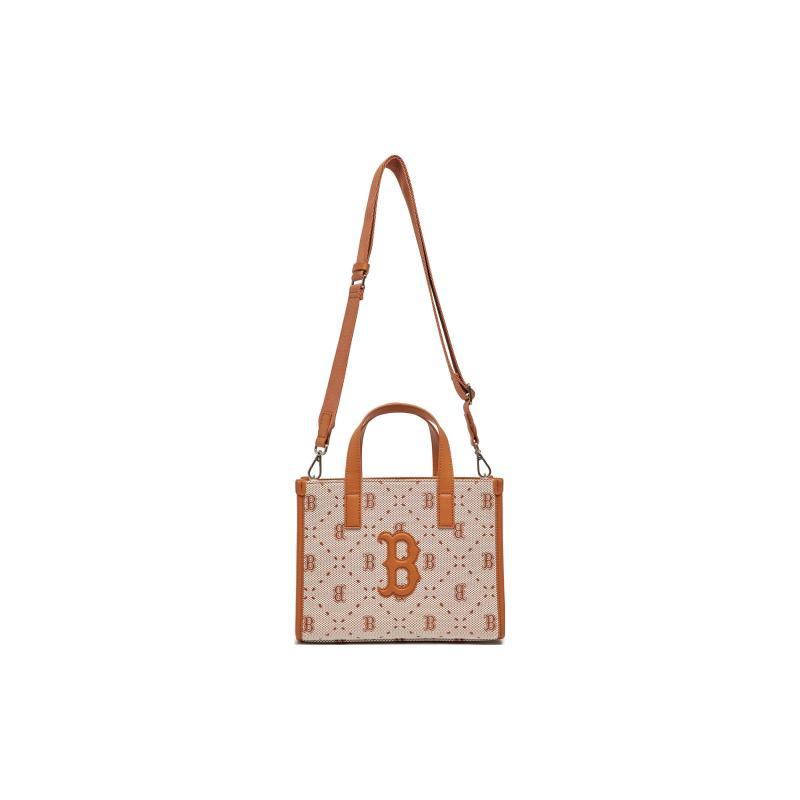 MLB Synthetic Leather Tote Bag, Shopping Bag, Handbag, Crossbody Bag, Shoulder Bag Small Women's Brown Casual 3AORS013N-43BRS