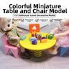 Mini 1/12 Dollhouse Dining Tables Plastic Dining Table Chairs Model  Doll Accessories Toys