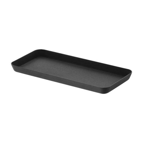 Yamazaki Tower Metal Tray, Large, Black, Approx. W22 X D10 X H1.5cm, Bathroom/Tabletop Storage Tray, 4222