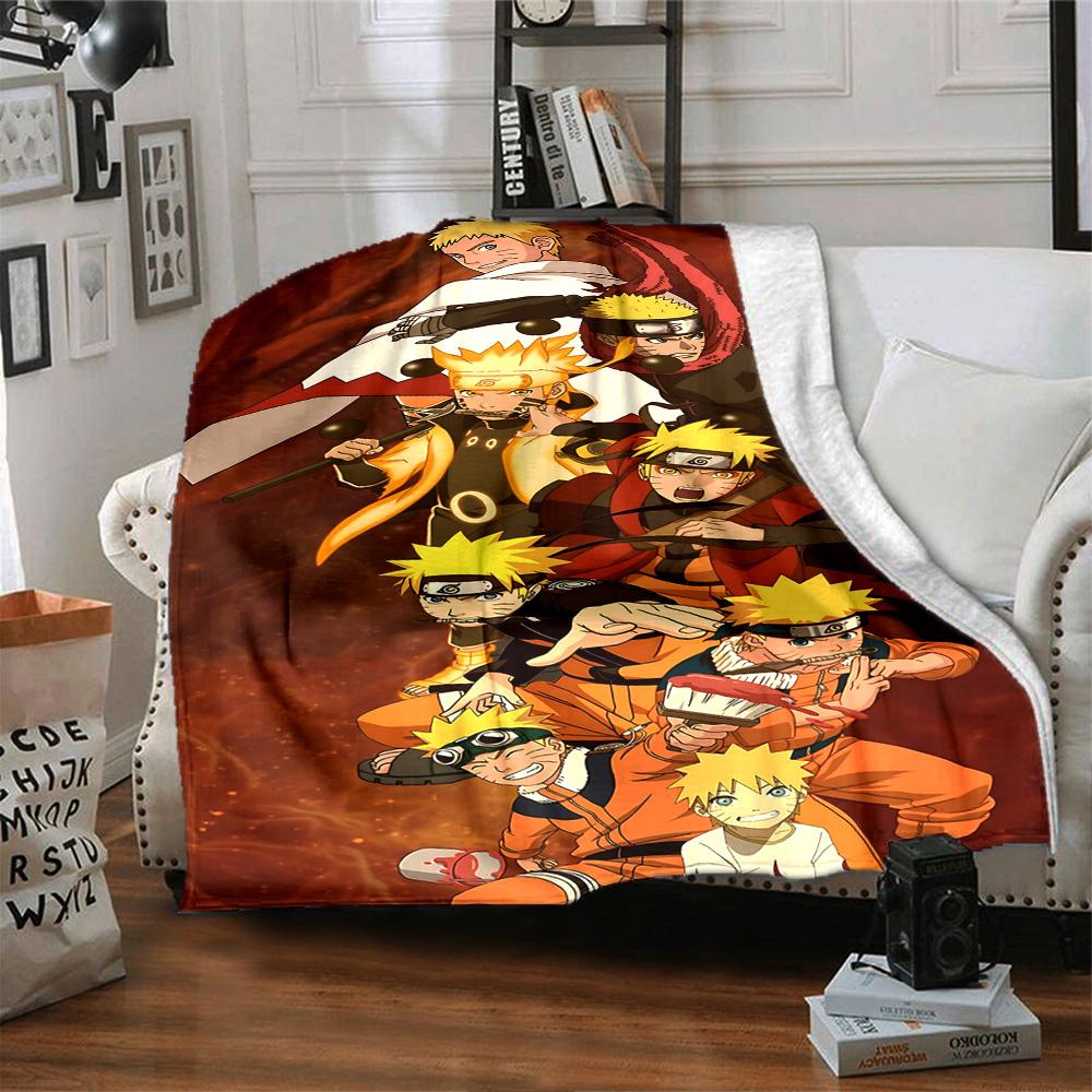 1pc Narutos Evolutionary Journey Flannel Blanket for Super Soft Cute Comfort Blanket for Travel Bedding Couch Sofa Blanket Y72347