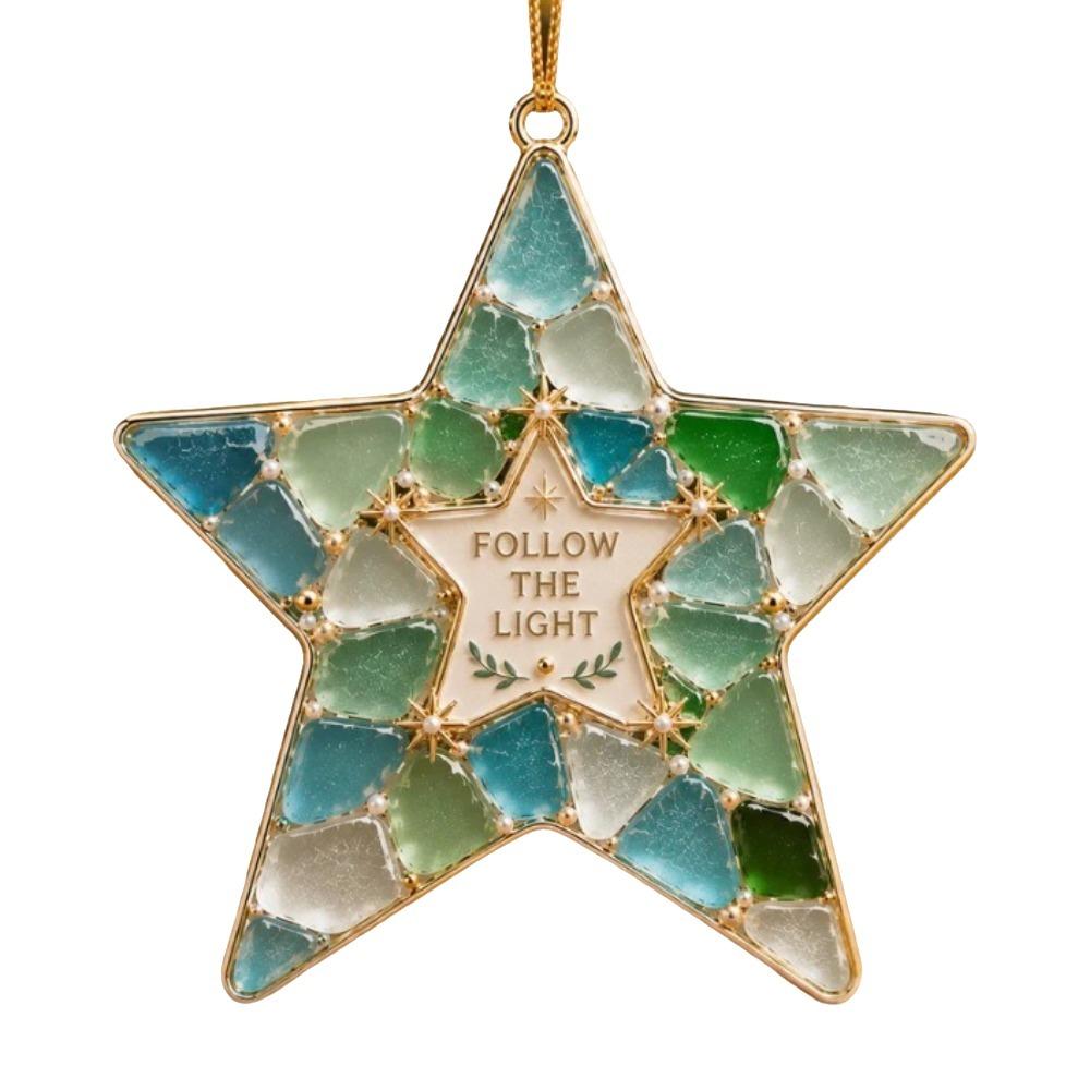Snowflake Sea Glass Hanging Ornament Christmas Tree Christmas Xmas Decoration Xmas Party