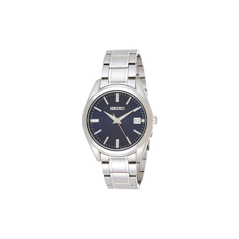 SEIKO 100 meters waterproof Quartz Steel Strap men s watch blue dial SUR309P1 синий
