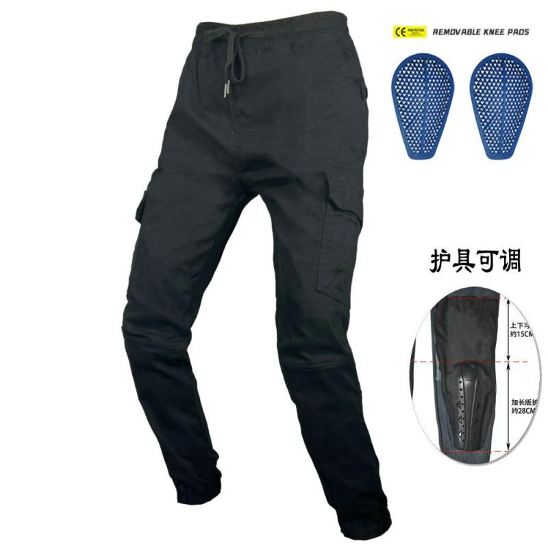 Mens Motorcycle Racing Pants Motorbike Protective Riding Trousers Slim Fit Multi-pocket Cargo Jeans With Silicone Pads