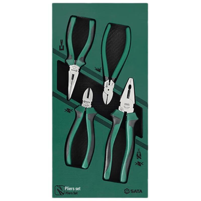 SATA 09912A 4-Piece Carbon Steel Plier Set