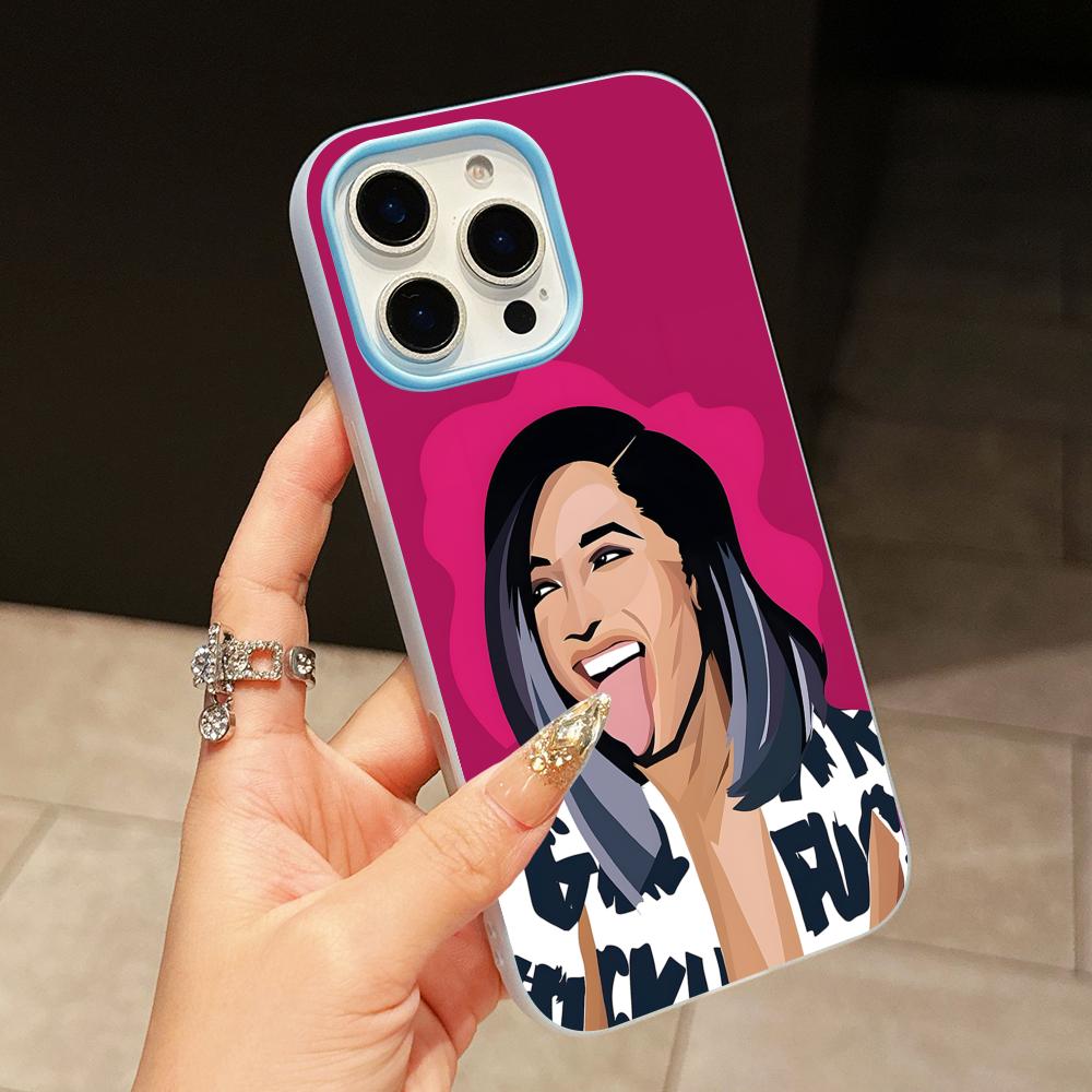 

Чехол для мобильного телефона Cardi B Jelly Double layer Светло-голубой для iPhone 17 16 15 14 13 12 11 Air Pro Max Plus Защитный iPhone 11 Pro Max