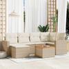 VidaXL Garden Lounge Set with Cushions 7 Pcs Beige Braided Resin 3224224