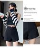 Black Women's High-Waisted A-Line Shorts - 2026 Trendy Spring/Summer Elastic Casual Wide-Leg Hot Pants