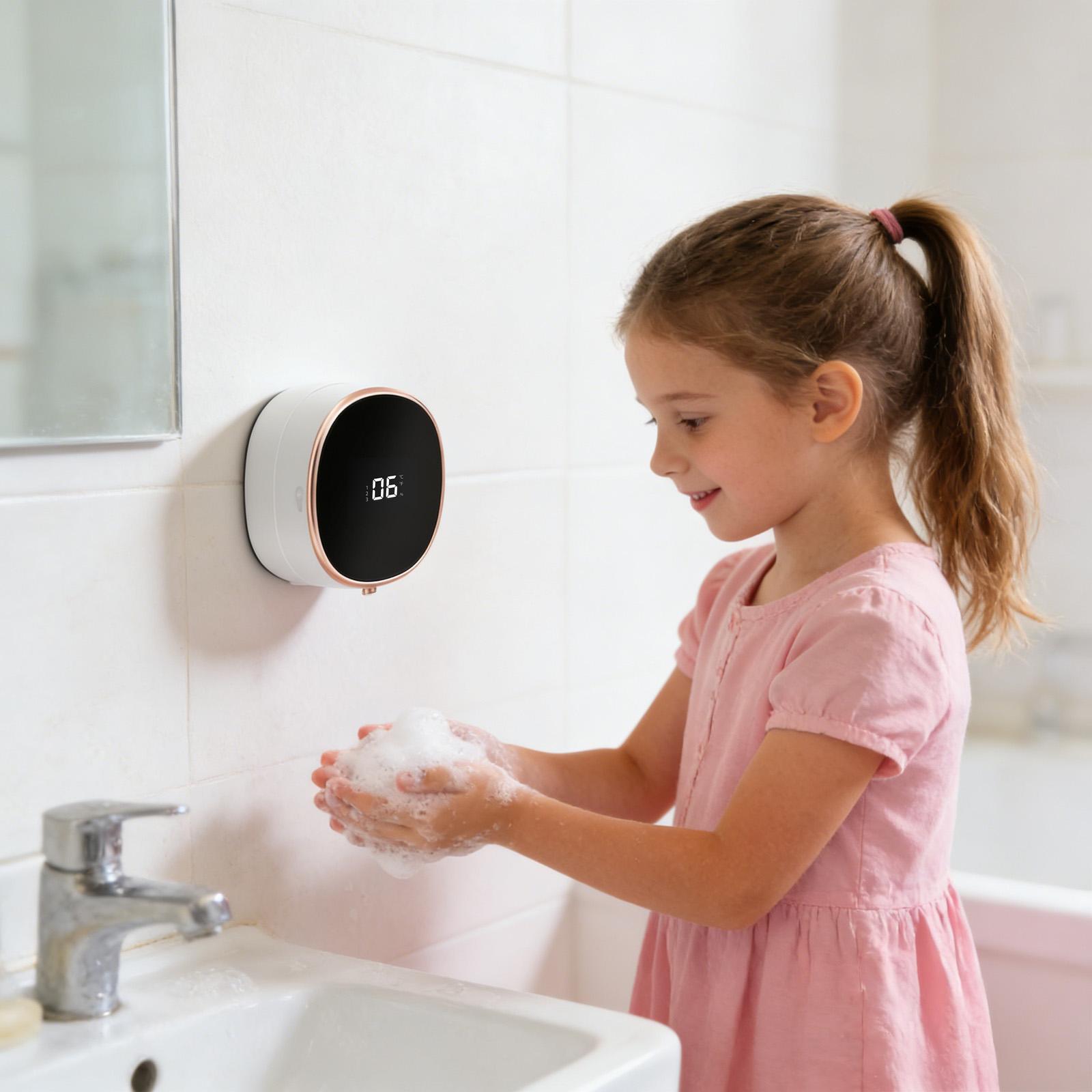 

Автоматичний дозатор мила рідкого для ванної кімнати: Настінний акумуляторний безконтактний регульований розумний електричний пластиковий дозатор для мила, Кухня One Size білий