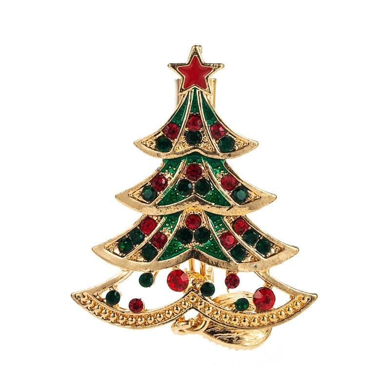 

Рождественская капающая полая брошь-елка со стразами