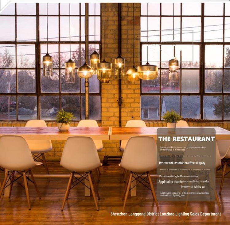 Modern Minimalist Nordic Pendant Light - Glass Lamp for Restaurant, Bar, Living Room, Bedroom, or Store