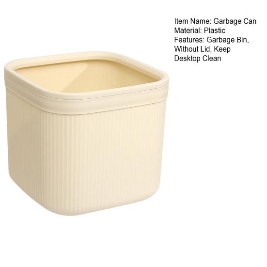 Garbage Can Plastic Desktop Trash Bin Large Capacity Wear-Resistant Trash Can for Office Bathroom Kitchen