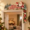Corner Design Xmas Door Topper Festive Theme Reindeer Wall Decoration  Party Supplies