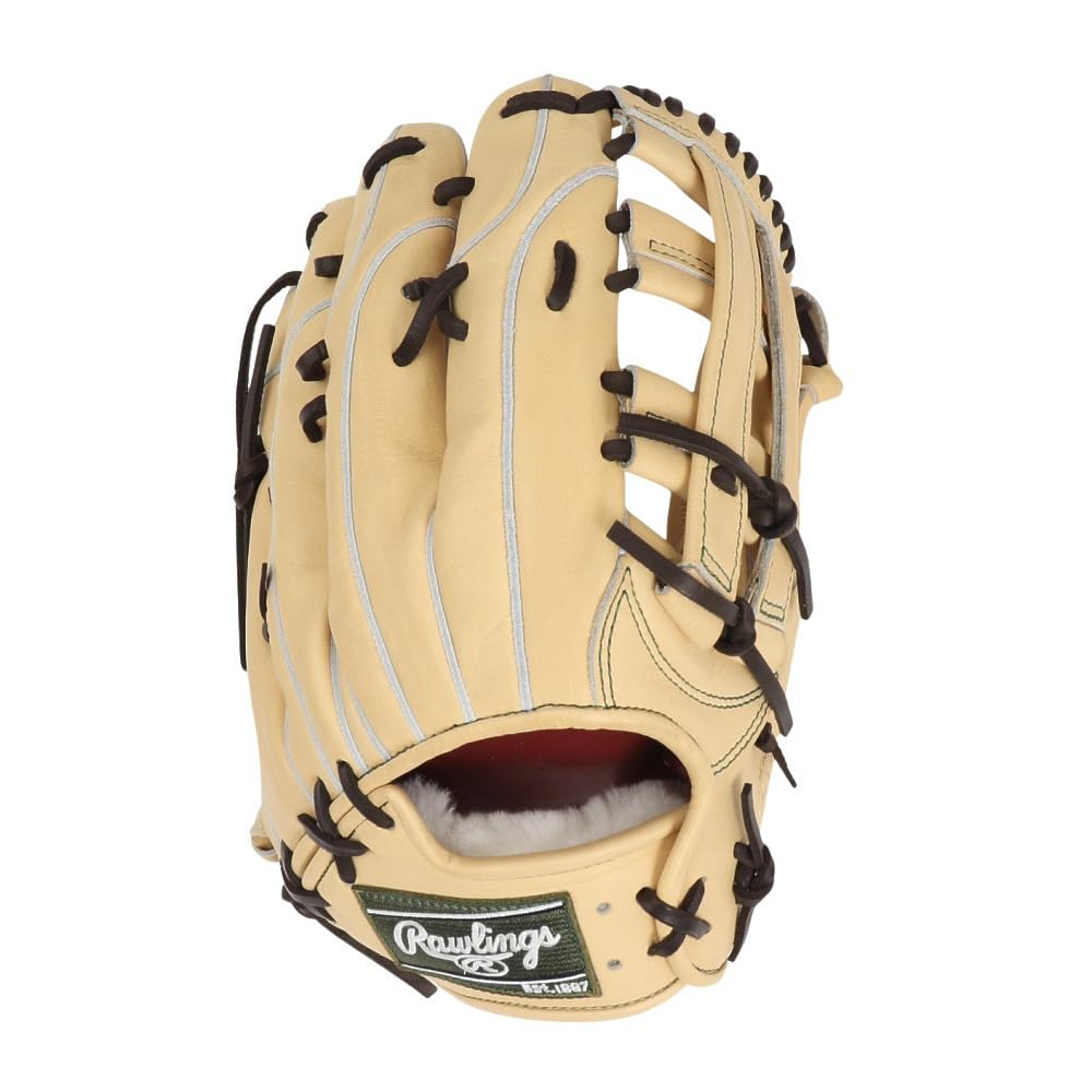 Rawlings Luva PRO PREFERRED Wizard Baseball Throw #02, Bola Dura, GH5FPW2B87MG, Luva de Campista Externo, Camelo, 12,25 polegadas, Destra