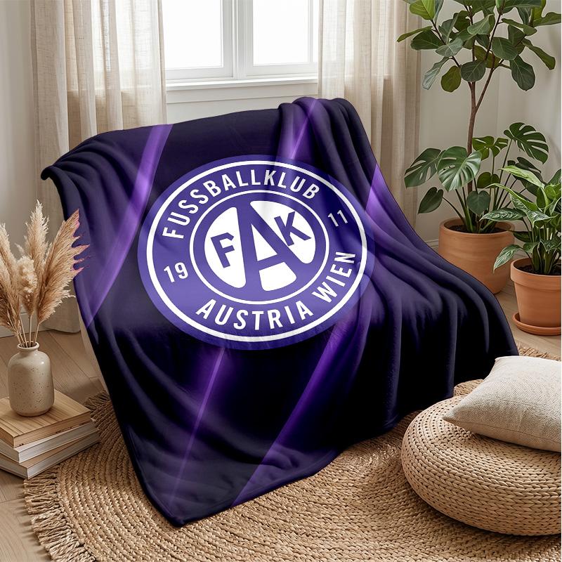 Austria Wien FC Weiche Flanell-Fleece-Decke Leicht Gemütlich Warm Überwurfdecke für Sofa Bett Heimdekoration