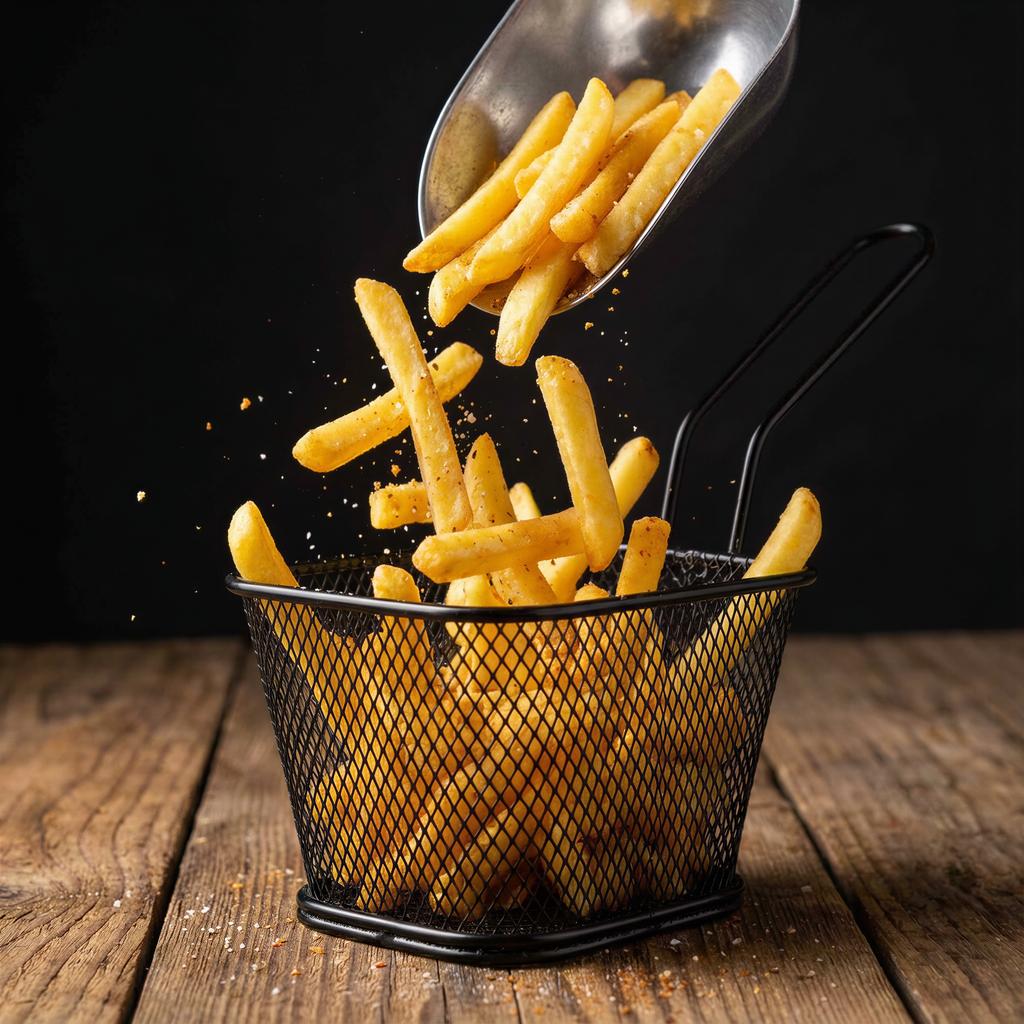 Steel Fries Basket Black 350 Ml Painted For Serving 18×10.5×6.5