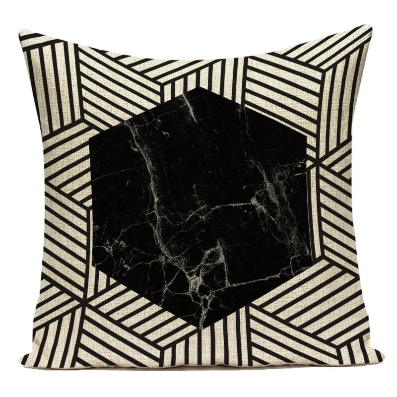 Polyester Black White Animals Horse Deer Bear Geometric Pillow Cover Decorative Sofa Home Cushion Cover For Living Room