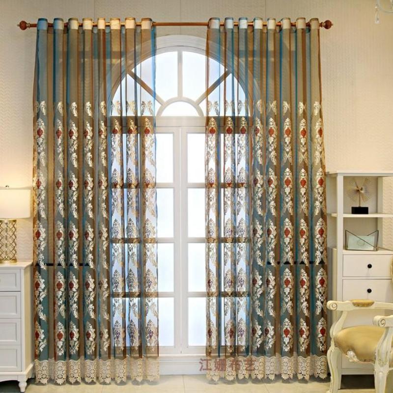 L Luksusowe tłoczone aksamitne zasłony z akcentami koralikowymi - kieszeń na drążek do łatwego wieszania, oddychające i przepuszczające światło zasłony do salonu