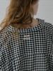 Elssibeui Gauze Gingham Check Shirts_Black